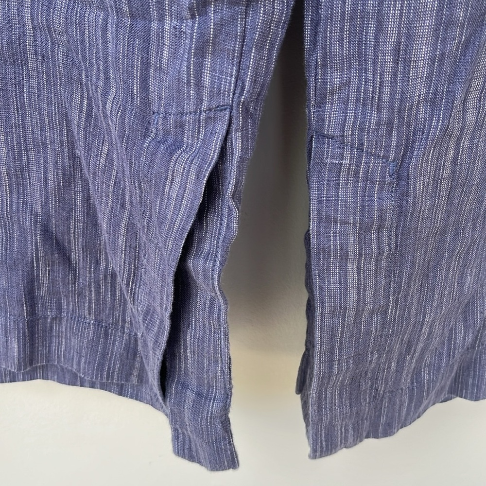 Athleta Cabo Linen Textured Blue Wide Leg Pants - Picture 9 of 14
